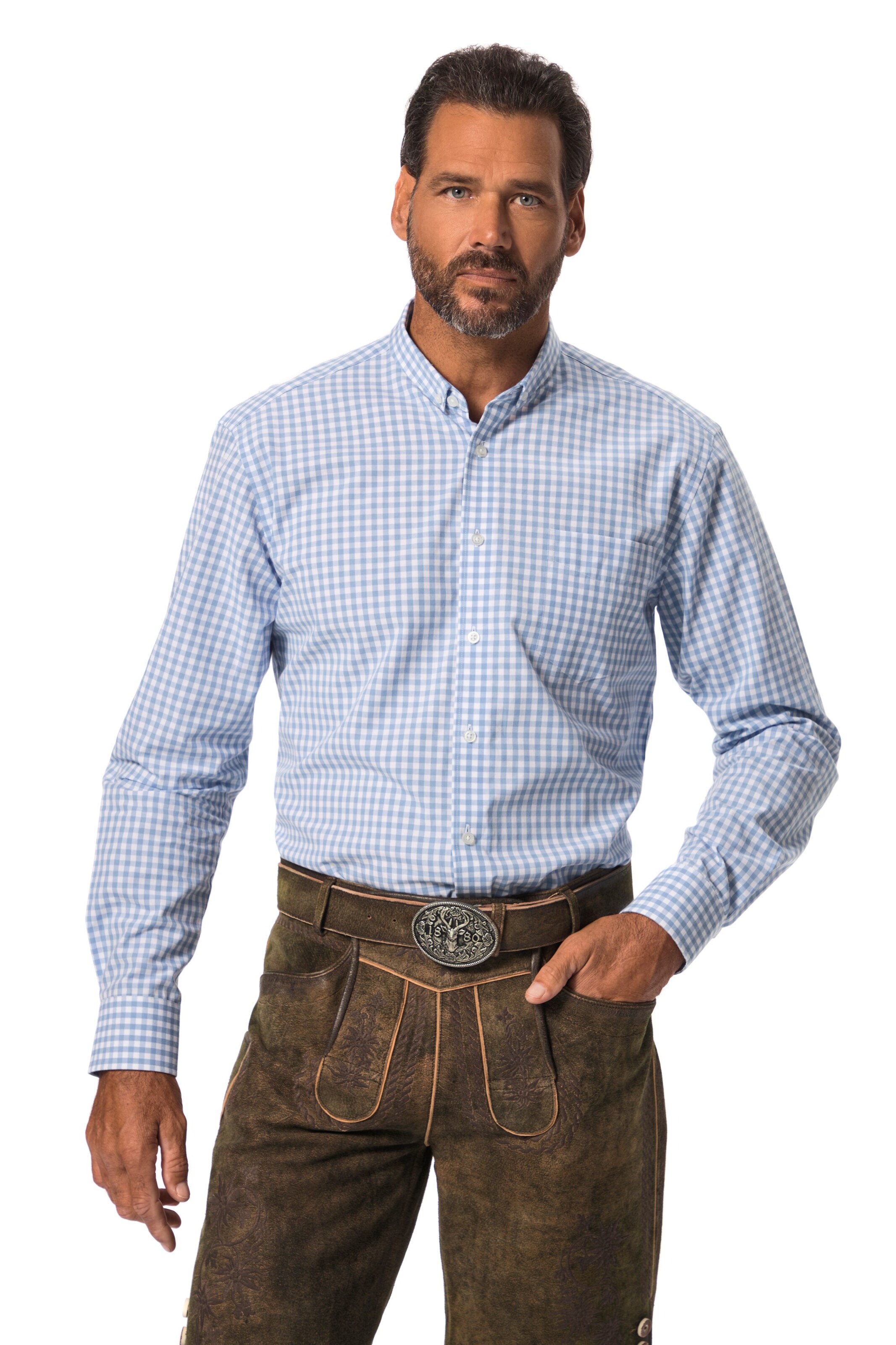 JP1880 Regular fit Business shirt in Blue: front