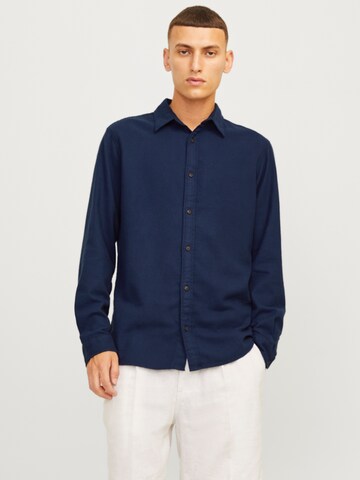 JACK & JONES Slim fit Button Up Shirt 'JJJOSHUA' in Blue: front
