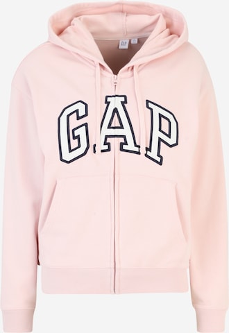 Gap Petite Sweatjacke 'HERITAGE' in Pink: Vorderseite