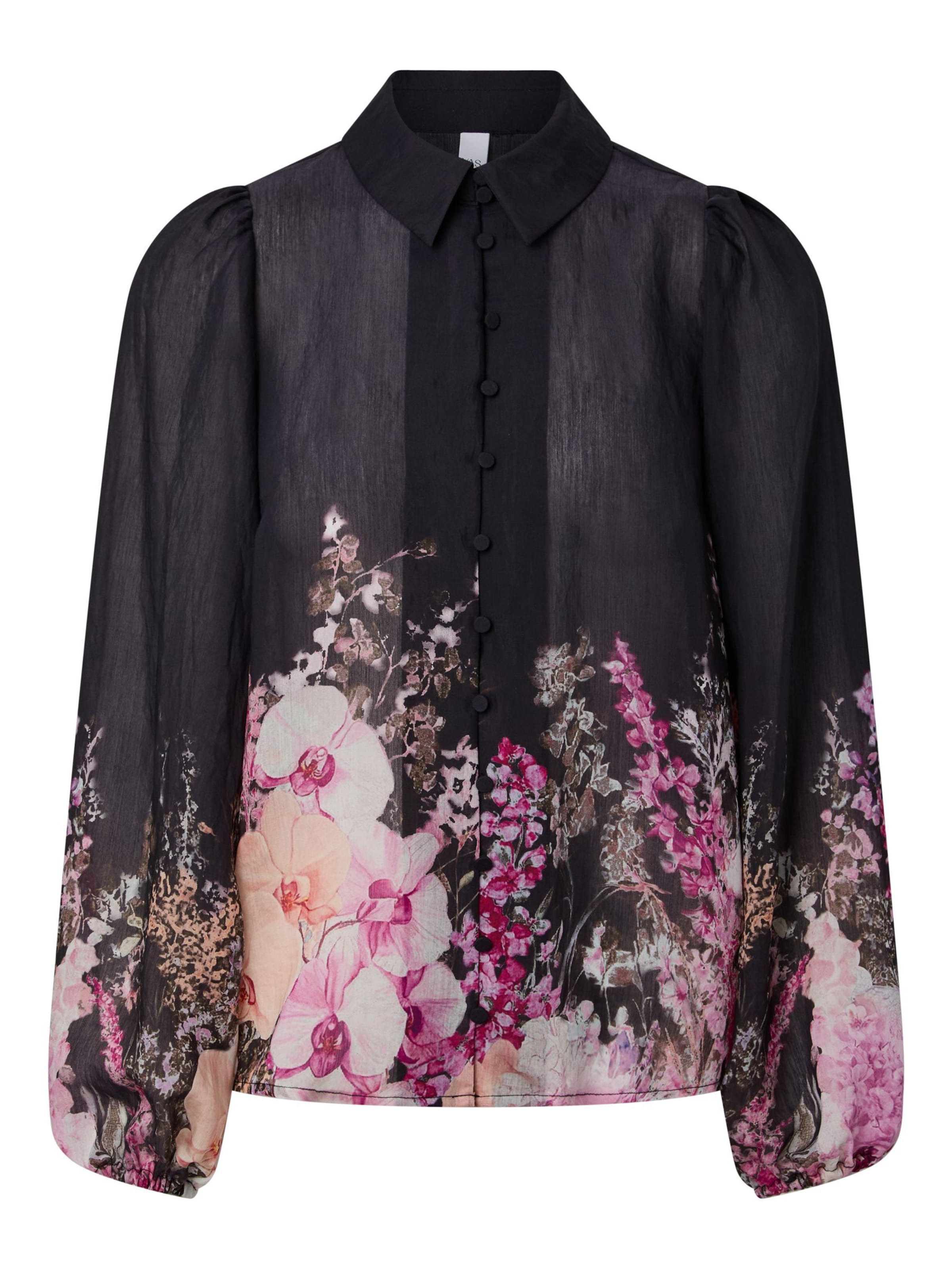 YAS - Blusa 'YASROMANTICA' en negro: frente