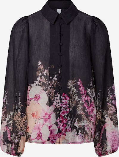 YAS Bluse 'YASROMANTICA' i XS i blandingsfarvet / sort, Produktvisning