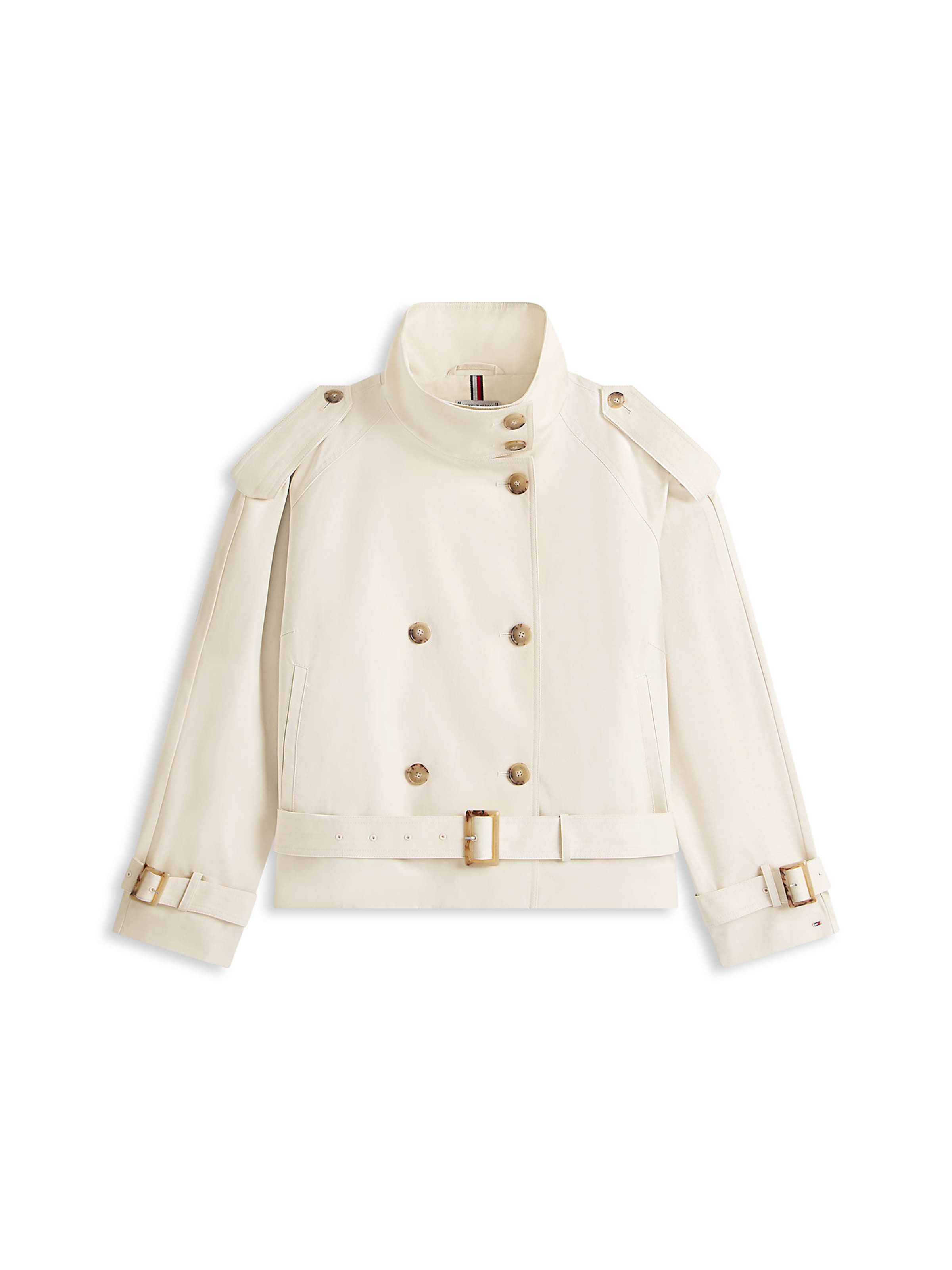 Tommy Hilfiger Curve Between-Seasons Coat in Beige: front