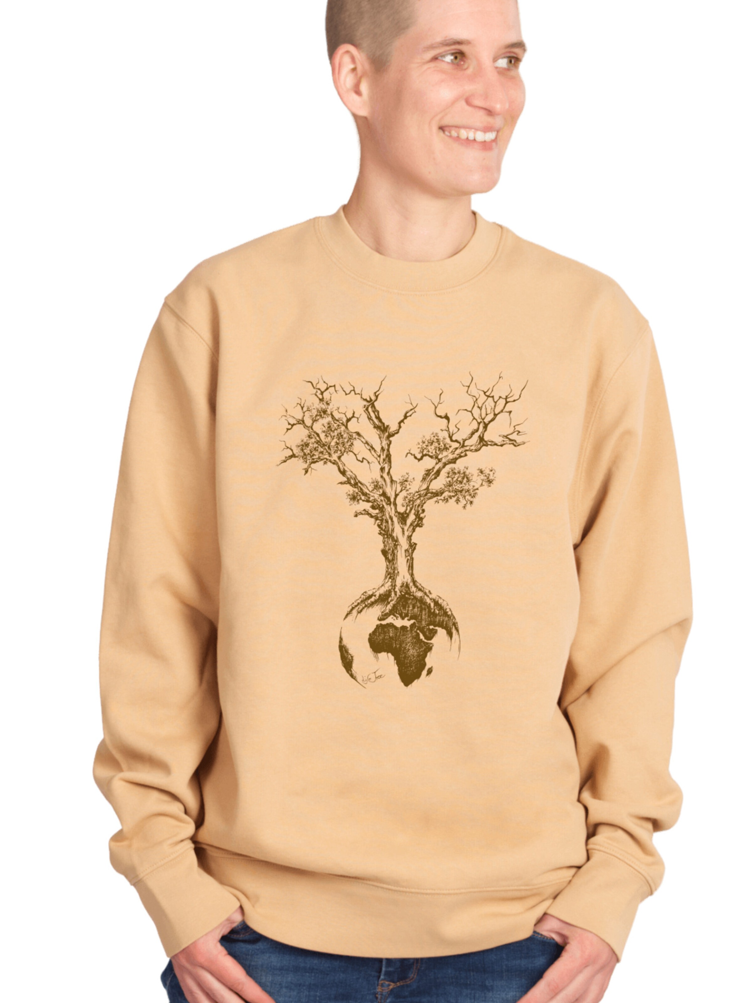 Life-Tree Sweater 'Organic Fairwear' in Beige: front