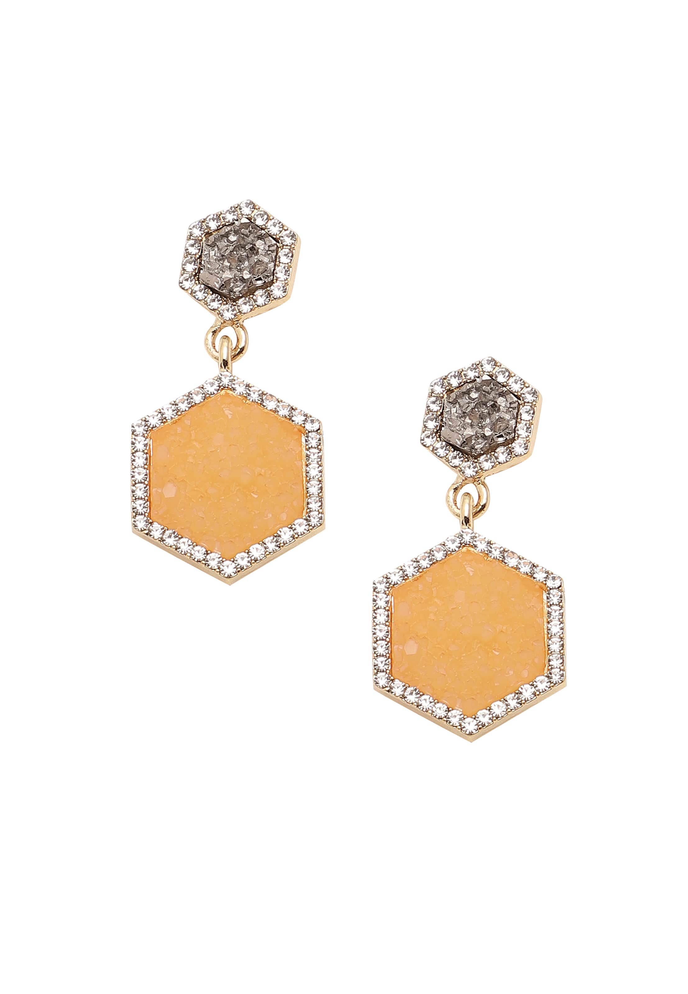 SOHI Kõrvarõngas ' Edda ', värv kollane: eest vaates