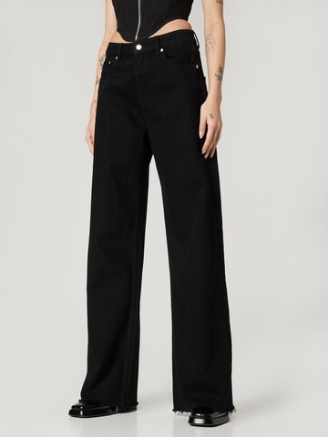 RÆRE by Lorena Rae Wide leg Jeans 'Mara' in Black: front