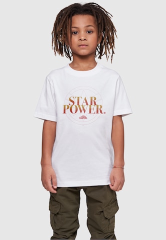 ABSOLUTE CULT Shirt 'Captain Marvel - Star Power' in Wit: voorkant