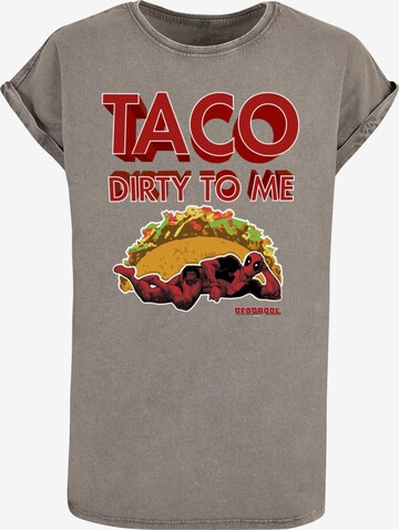 T-shirt 'Deadpool - Taco Dirty To Me' ABSOLUTE CULT en gris : devant