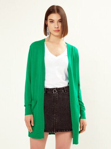 Influencer Knit cardigan in Green: front