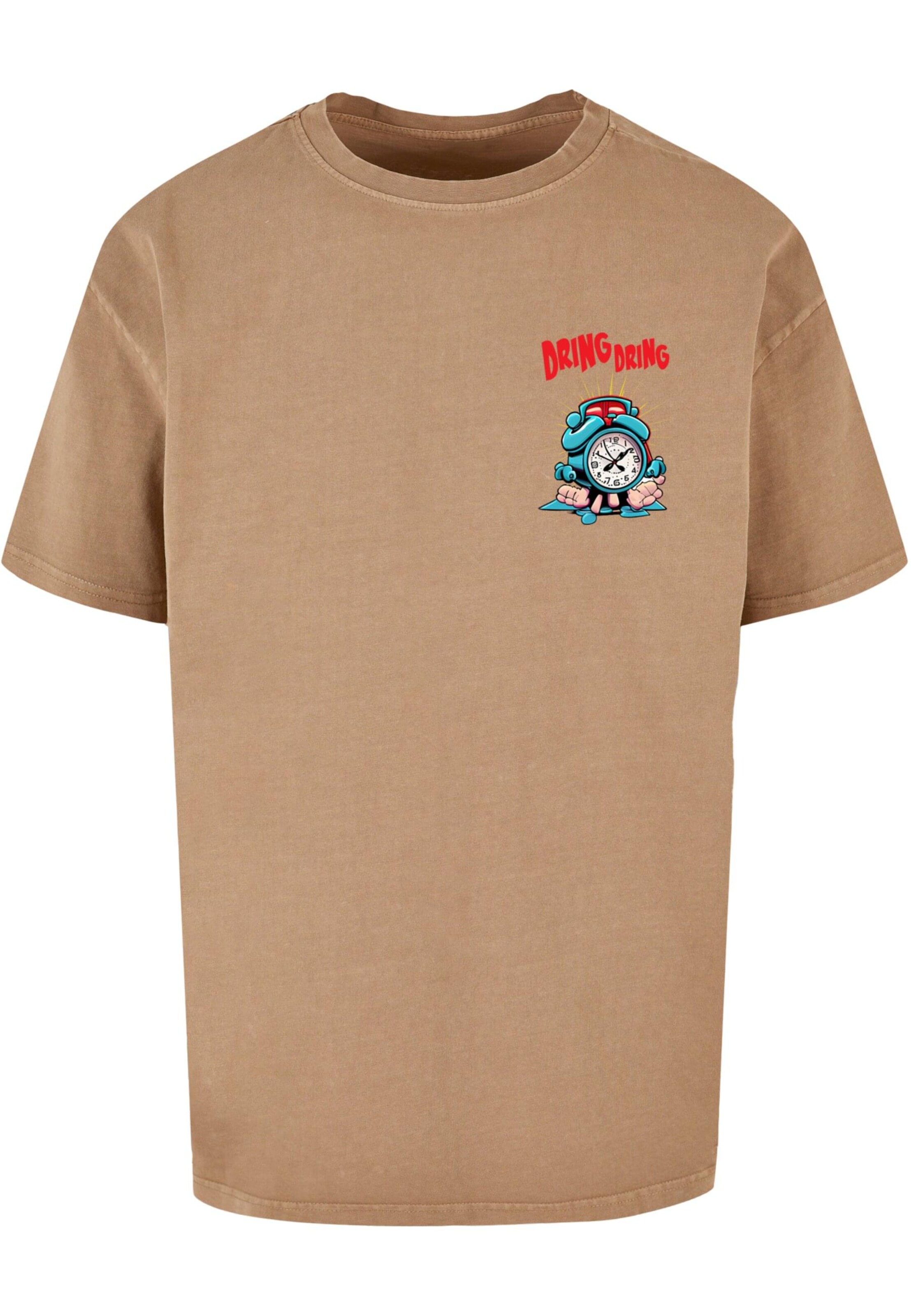 T-Shirt 'Alarm Clock Comic' Merchcode en beige : devant
