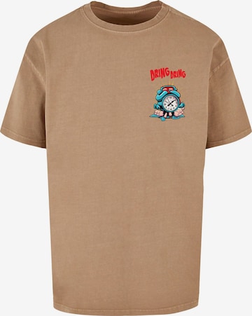 Merchcode Shirt 'Alarm Clock Comic' in Beige: front