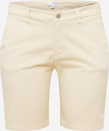 Selected Femme Curve Chino 'MILEY' in Beige: voorkant