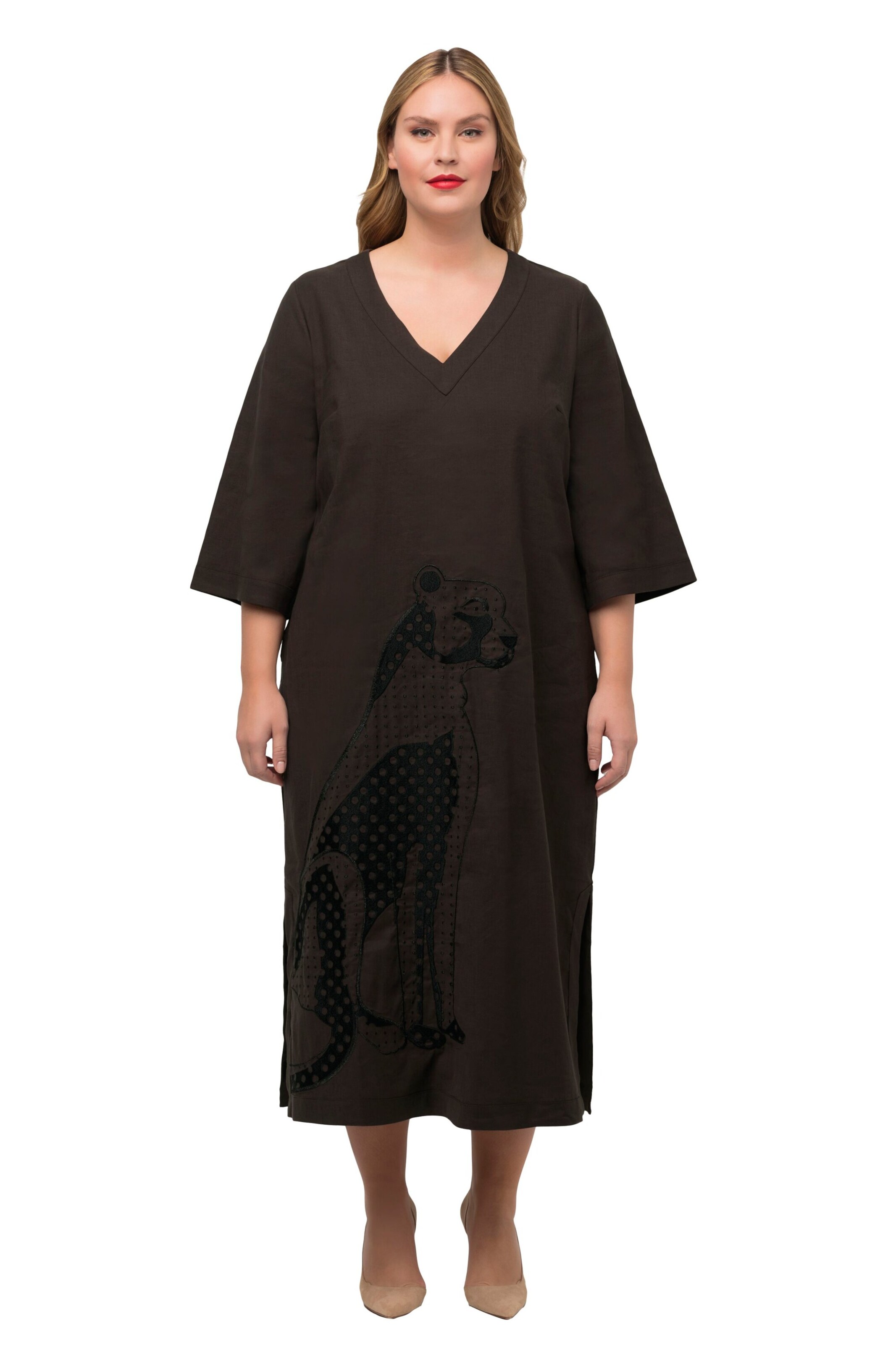 Ulla Popken Kleid in Braun: Vorderseite