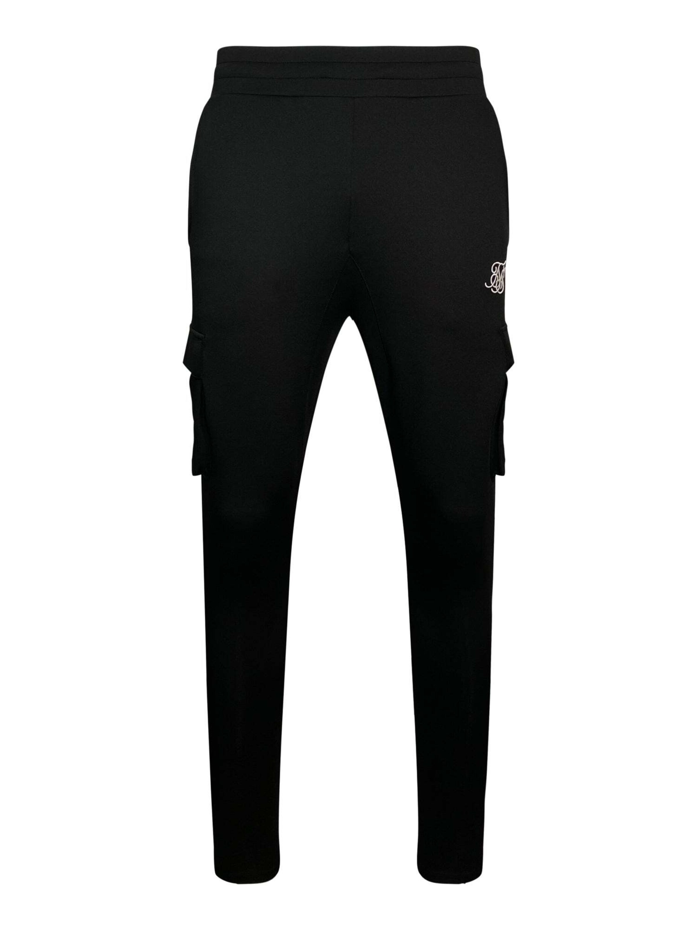 Tapered Pantaloni cargo 'Essentials Poly' di SikSilk in nero: frontale