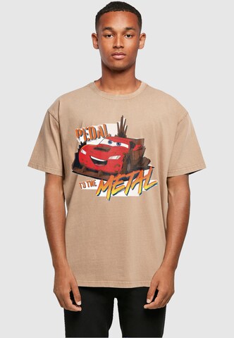 ABSOLUTE CULT Shirt 'Cars - Pedal To The Metal' in Beige: voorkant