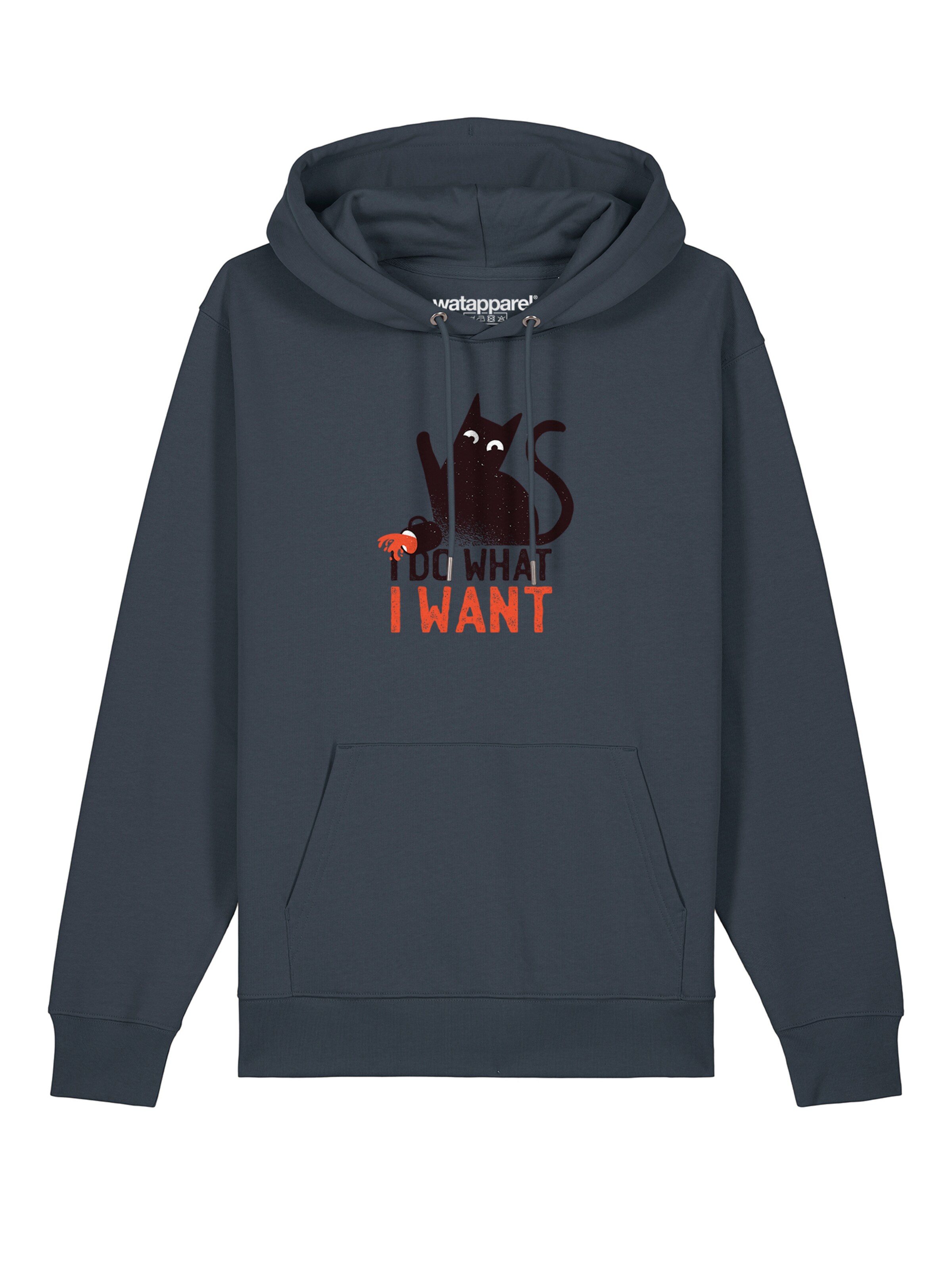 Watapparel Sweatshirt ' Cat ' in Grau: Vorderseite