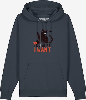 Watapparel Sweatshirt ' Cat ' in Grau: Vorderseite