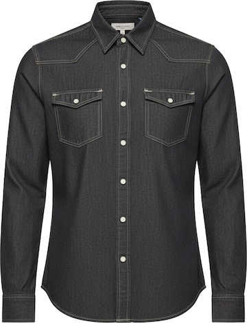 Regular fit Camicia di Ombre in nero: frontale