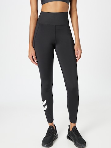 Hummel Skinny Sportbroek in Zwart: voorkant