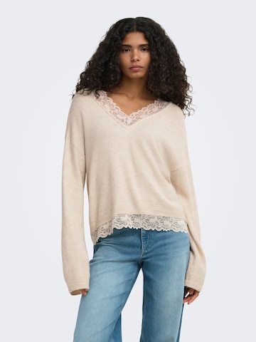ONLY Sweater 'ONLCLOVER' in Beige: front