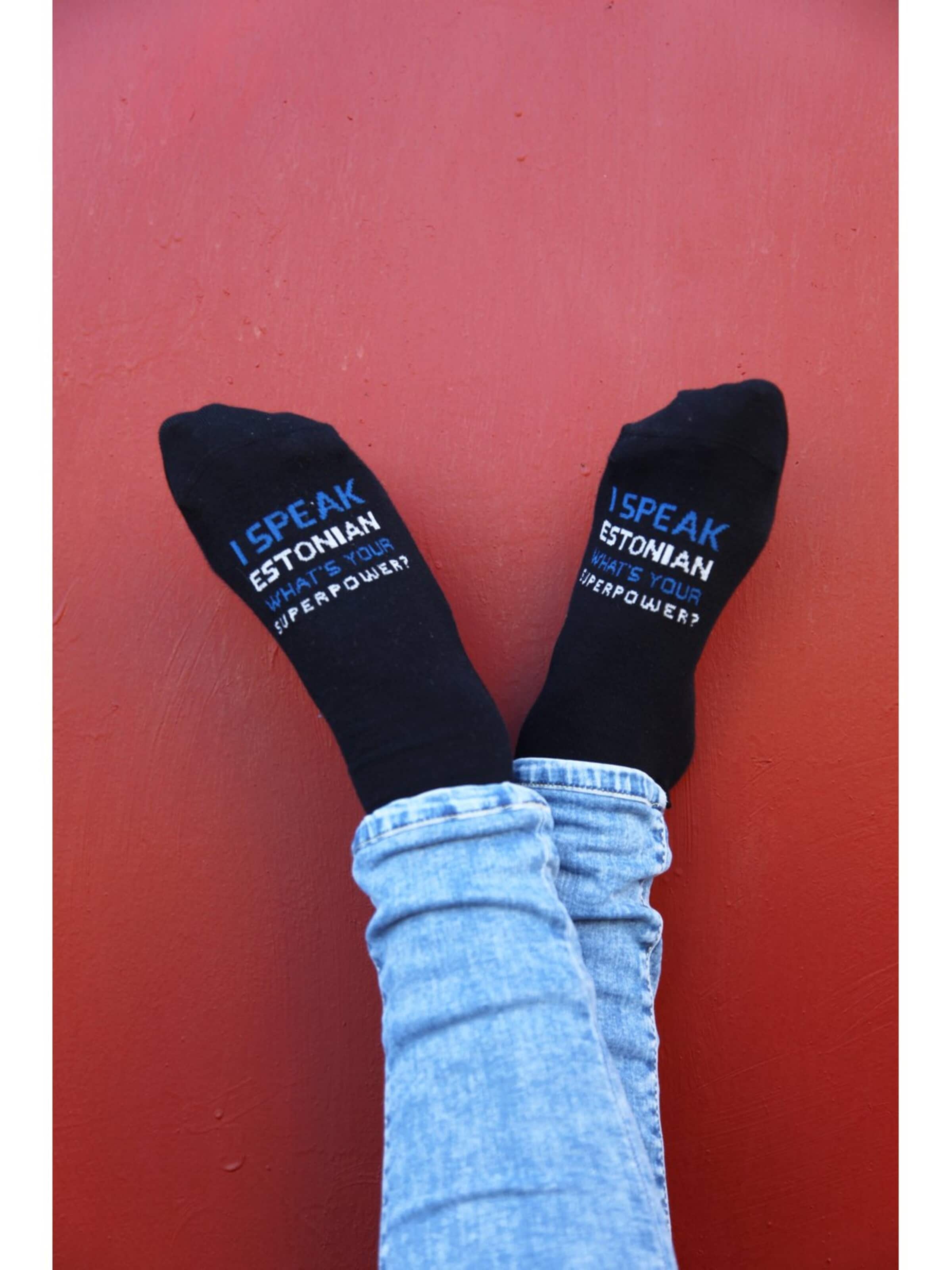Sokisahtel - Calcetines 'SUPERPOWER cotton socks for women' en negro