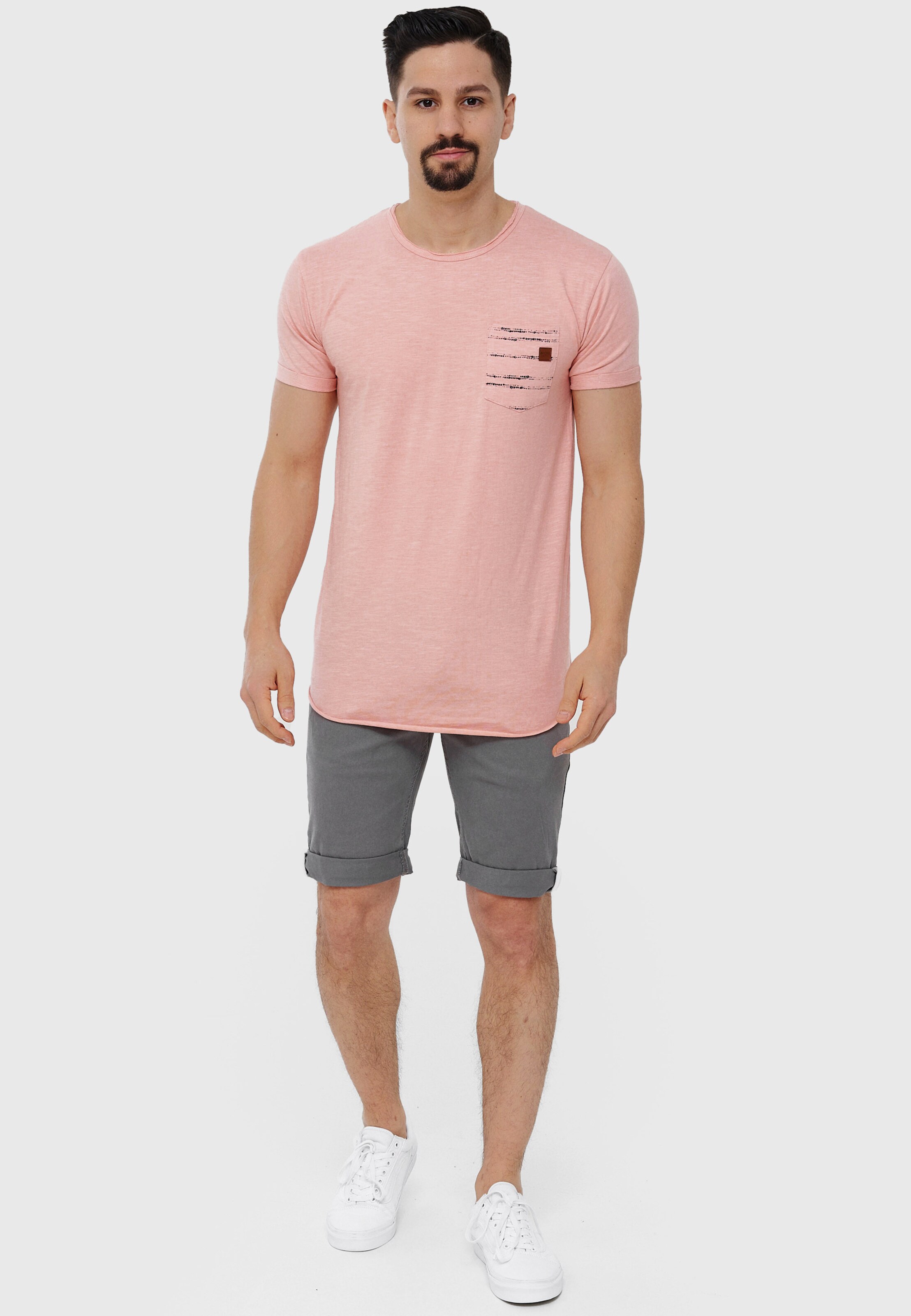 Männer Große Größen INDICODE JEANS T-shirt 'Moran' in Pastellpink - WJ79252