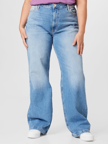 Wide leg Jeans 'HUNNI' di River Island Plus in blu: frontale
