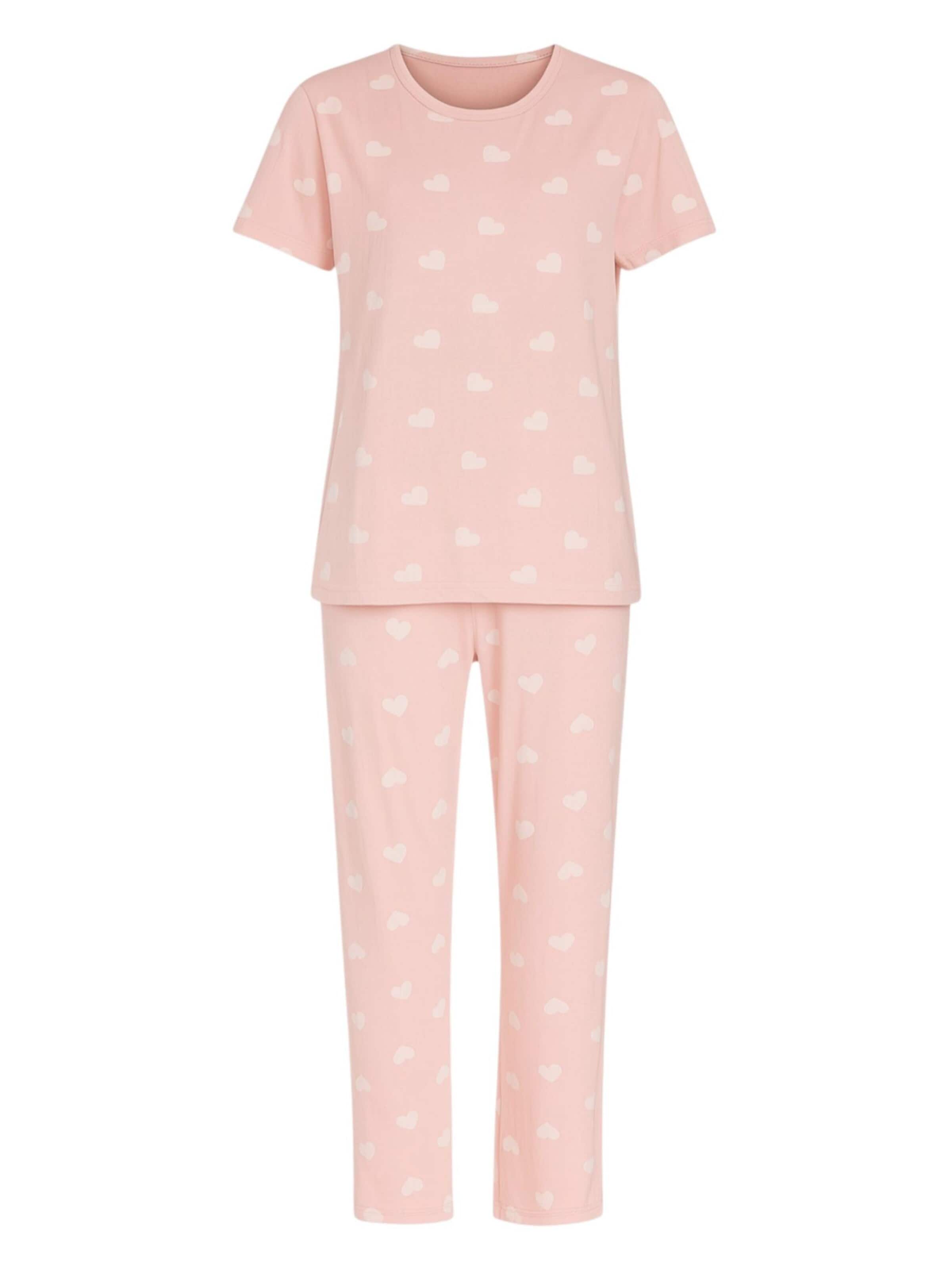 fashionshowcase Pajama 'HEARTSTRIPE' in Pink: front