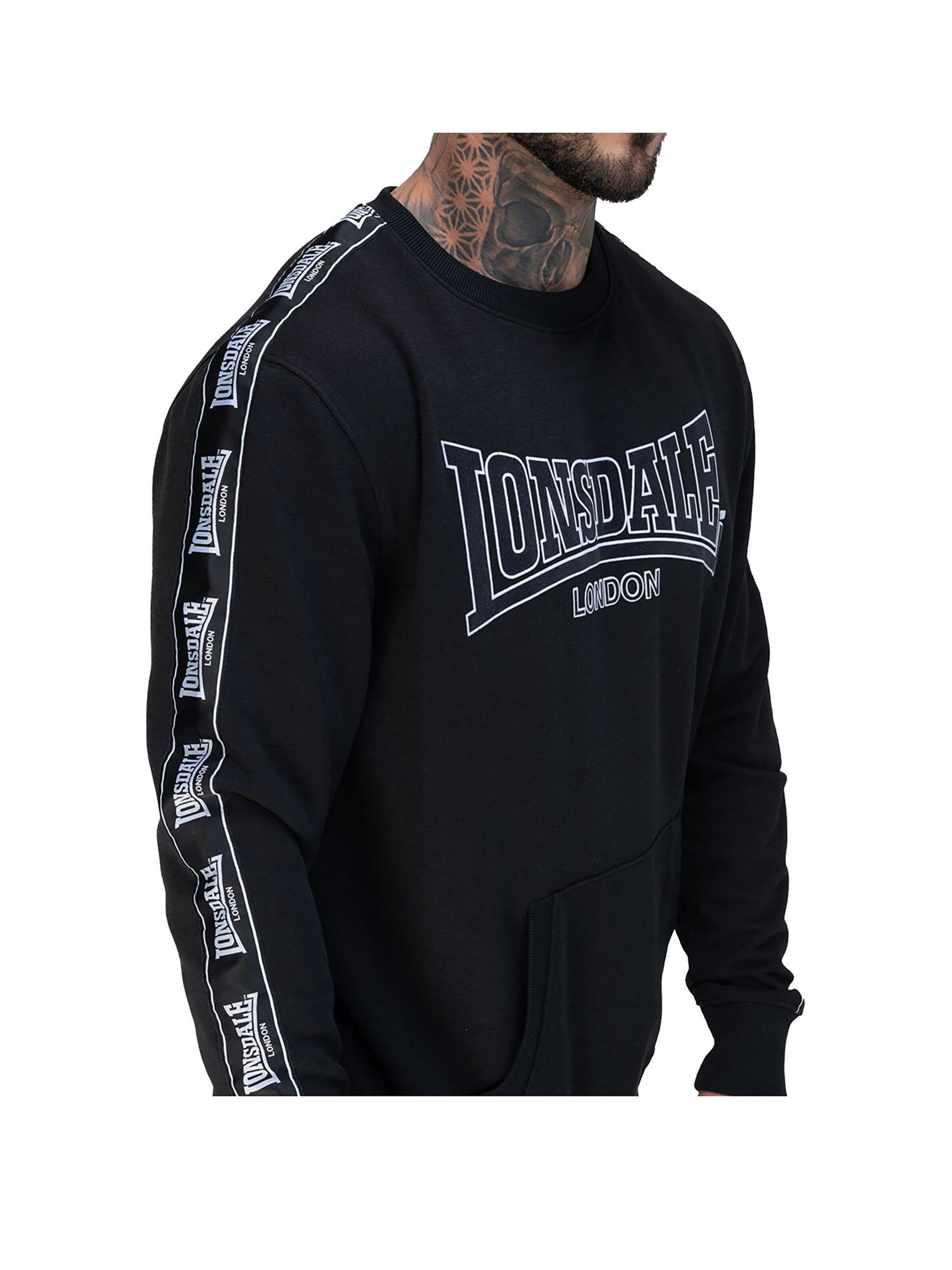 LONSDALE Sweatshirt 'Kirklinton' in Black