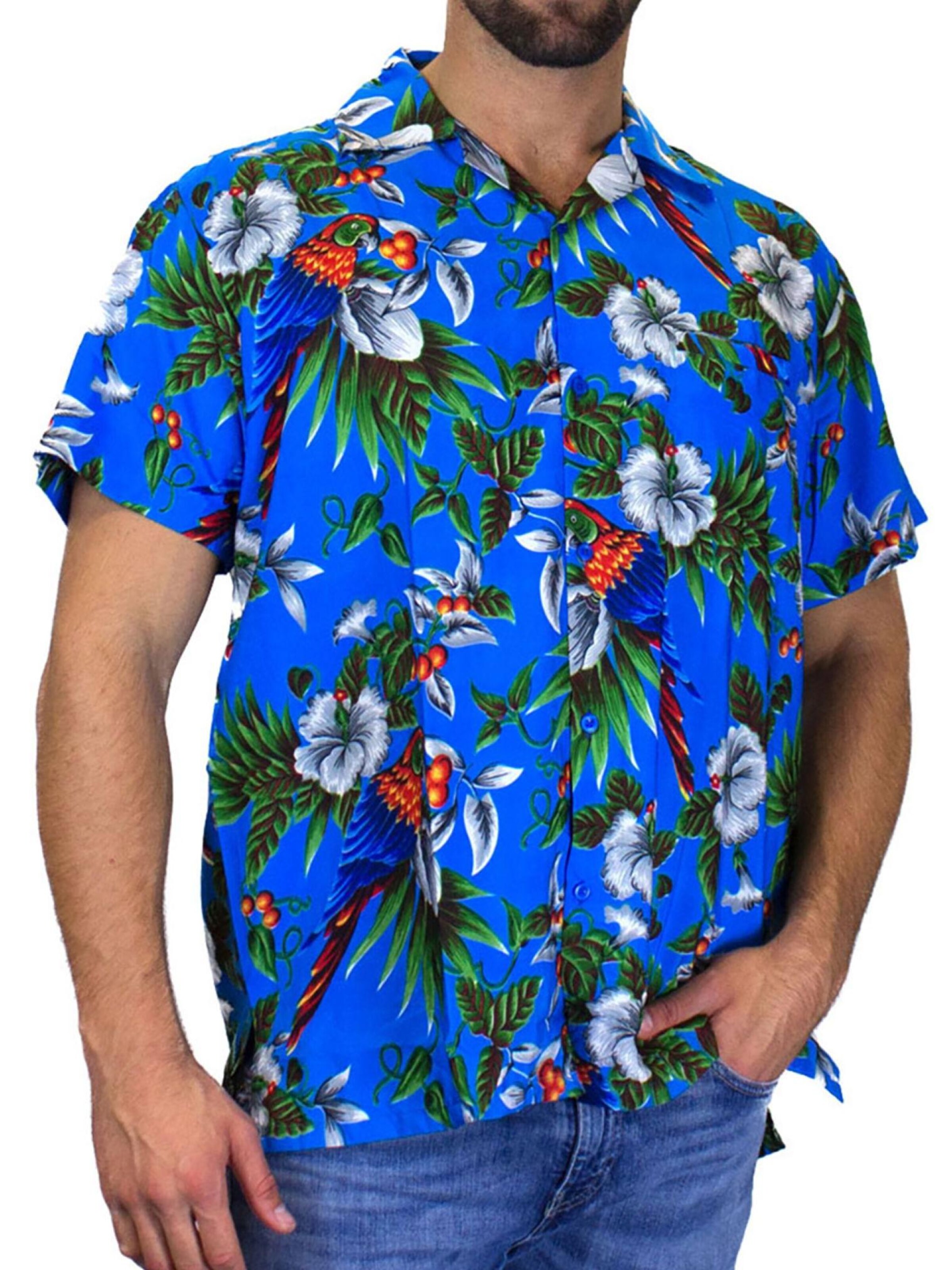 King Kameha Shirt 'Cherryparrot' in Blue