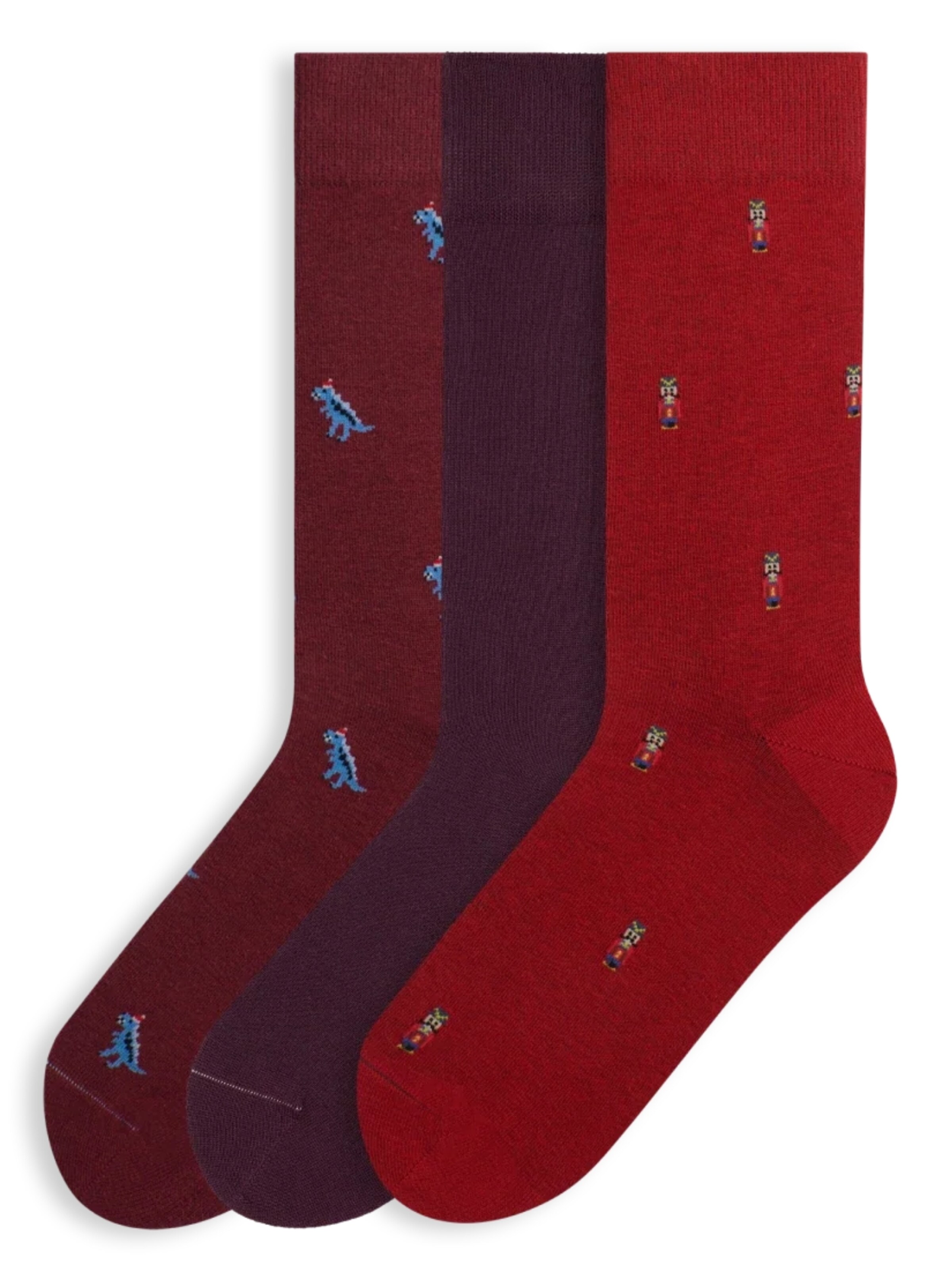 Von Jungfeld Socken 'mit Weihnachtsmotiven Set'‌‌‌‌‌‌ in Rot: Vorderseite