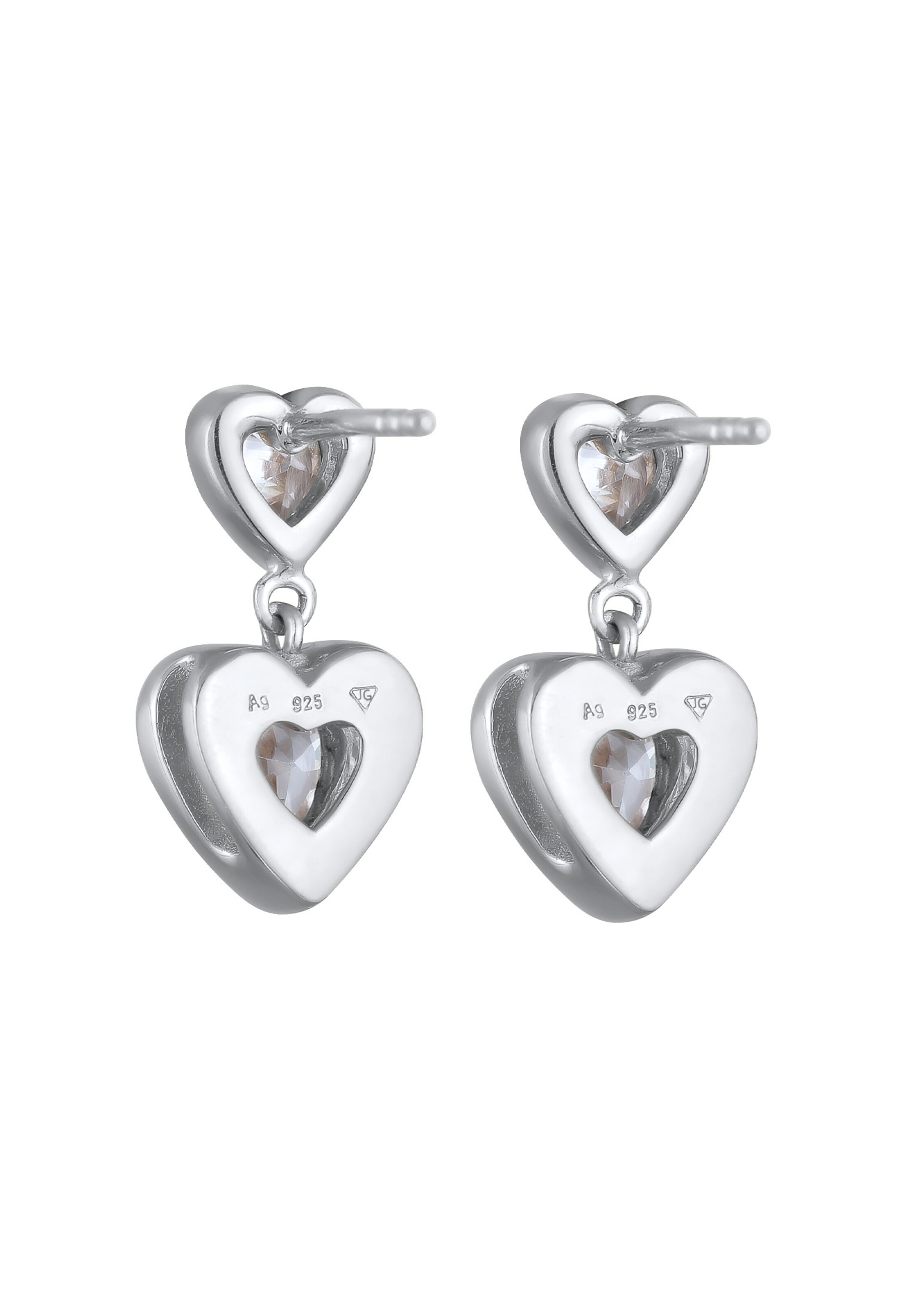 ELLI Oorbellen 'Herz' in Zilver