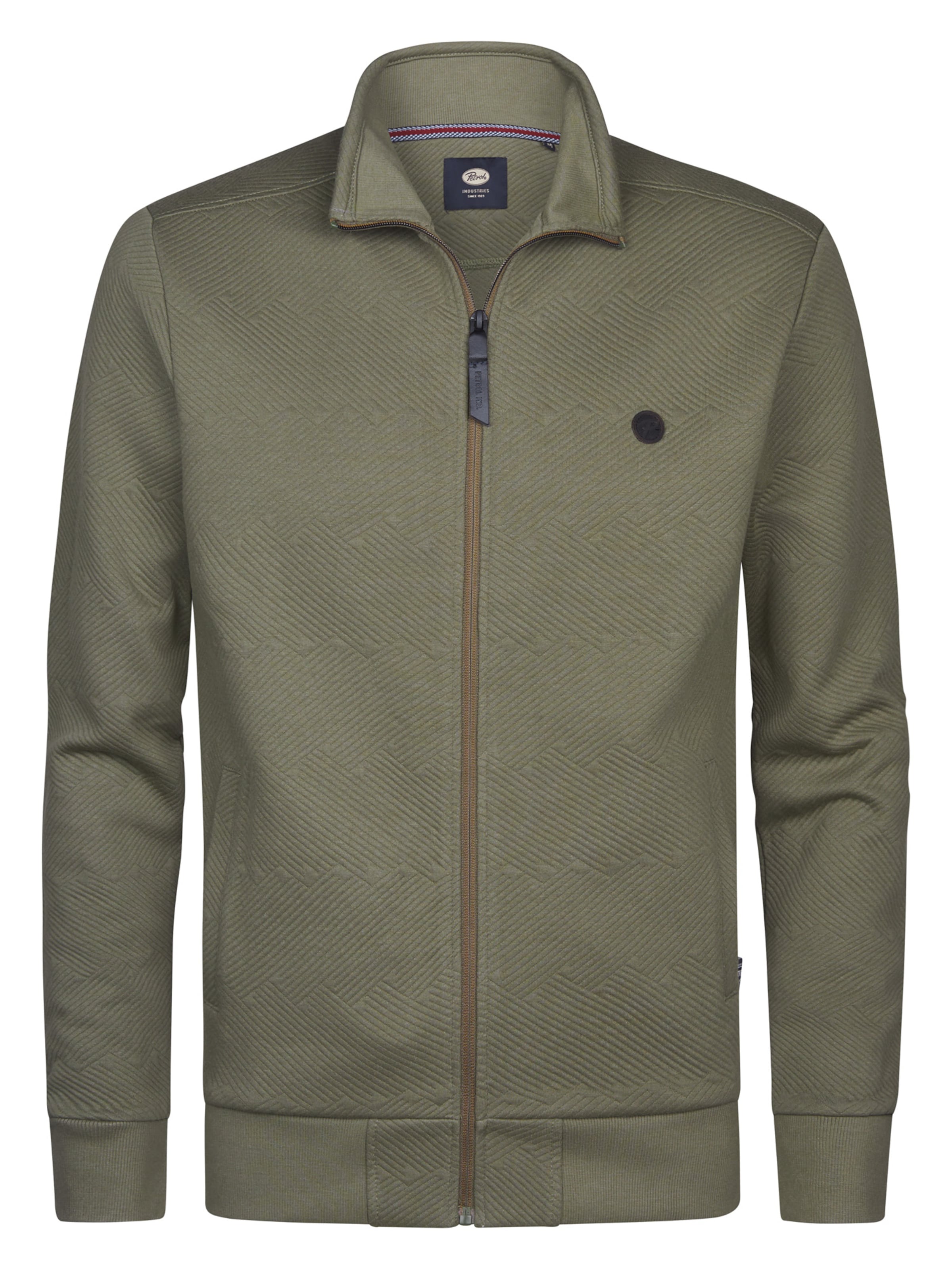 Petrol Industries Sweatvest 'Destino' in Groen: voorkant