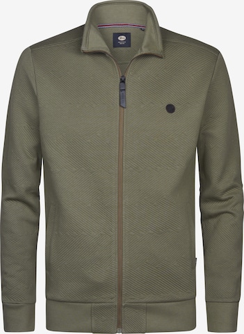 Petrol Industries Sweatvest 'Destino' in Groen: voorkant