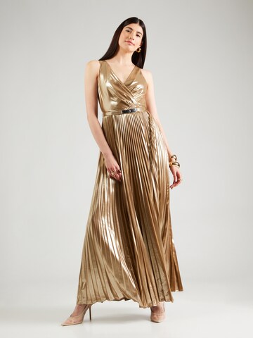 Robe de soirée Lauren Ralph Lauren en or : devant