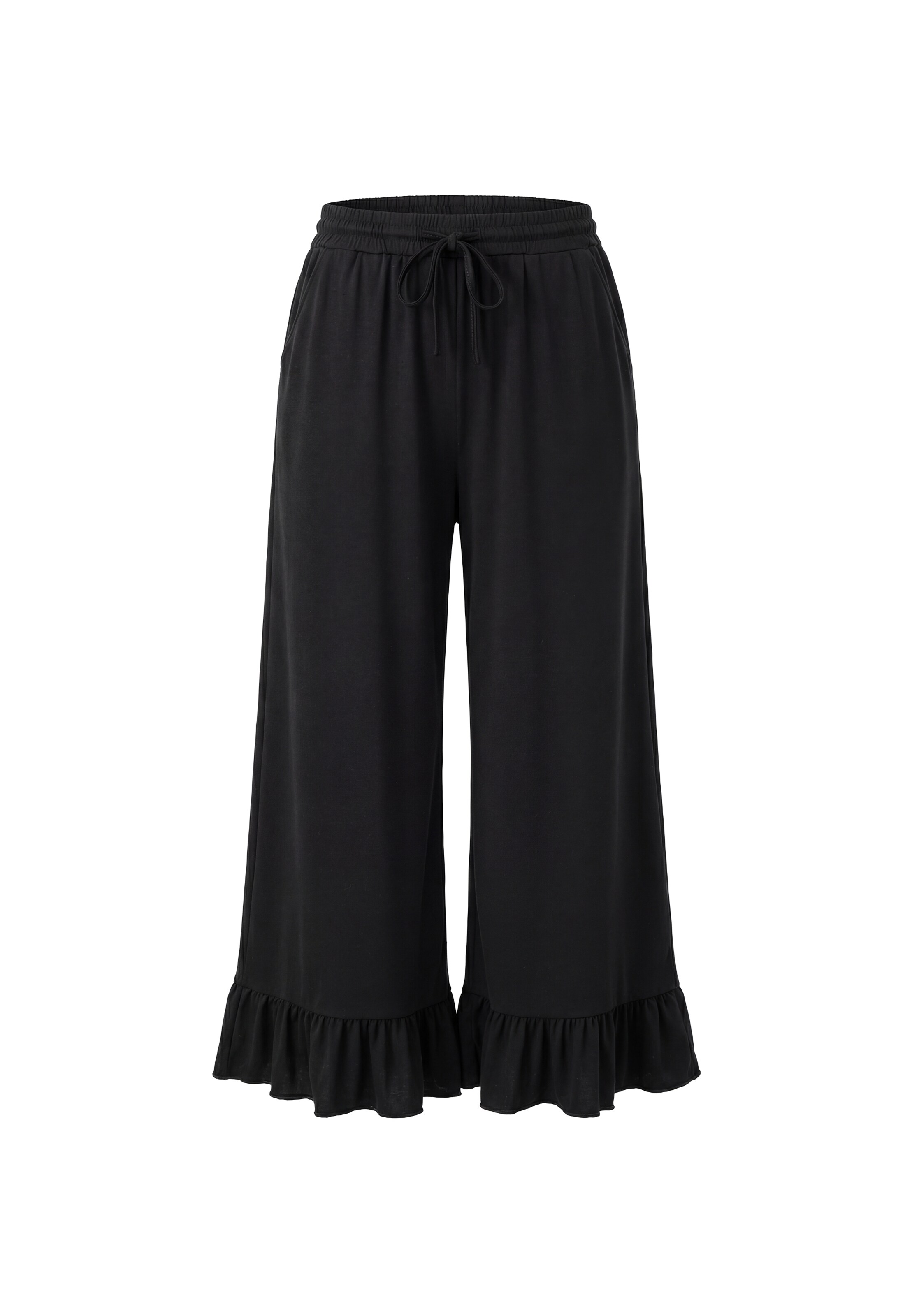 faina Loosefit Broek in Zwart: voorkant