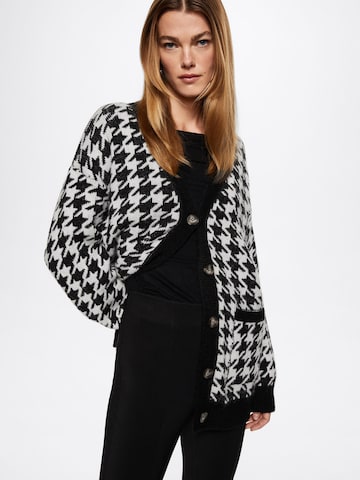 MANGO Knit Cardigan 'Picas' in Black: front
