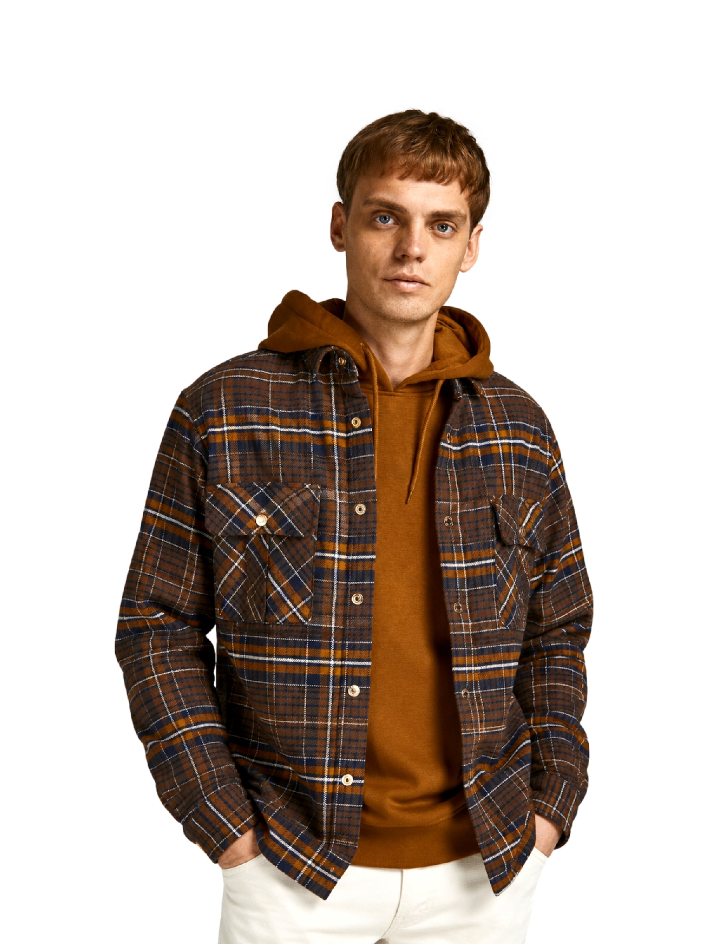 JACK & JONES Between-Season Jacket 'JORJAMES' in Brown: front