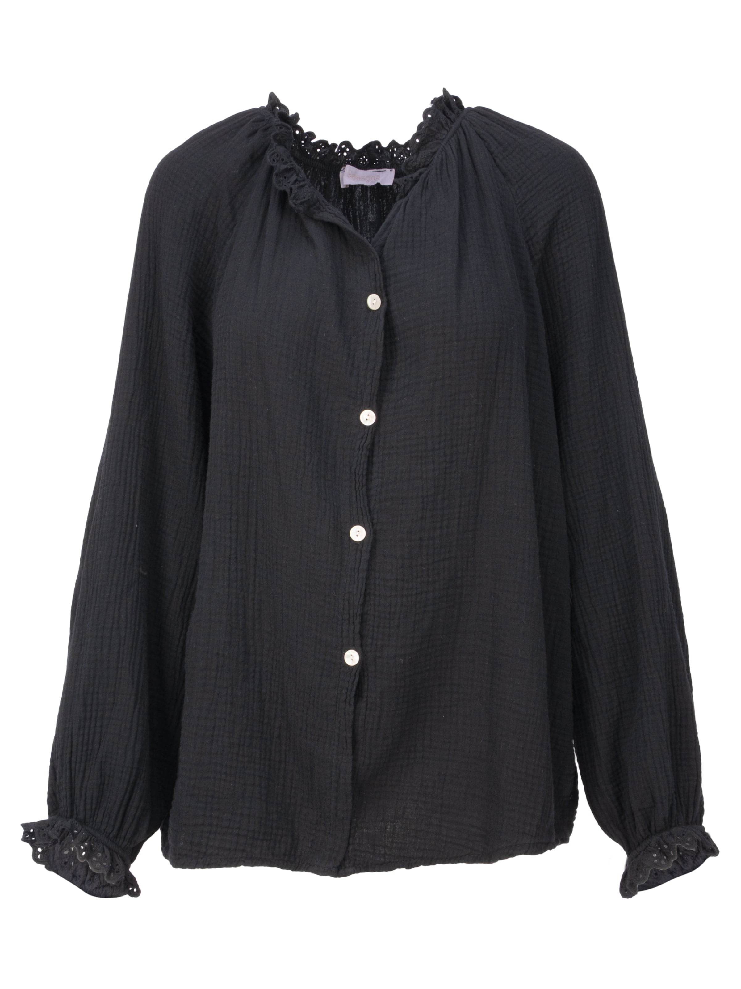 Seasons of April Blouse 'Emma' in Zwart: voorkant