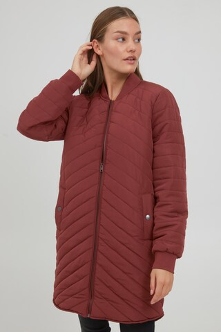 Oxmo Between-Seasons Coat 'MADALYN' in Brown: front