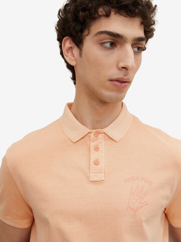 TOM TAILOR Poloshirt 'Printed' in Orange