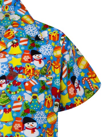 Regular fit Camicia 'Christmas Allover' di King Kameha in blu