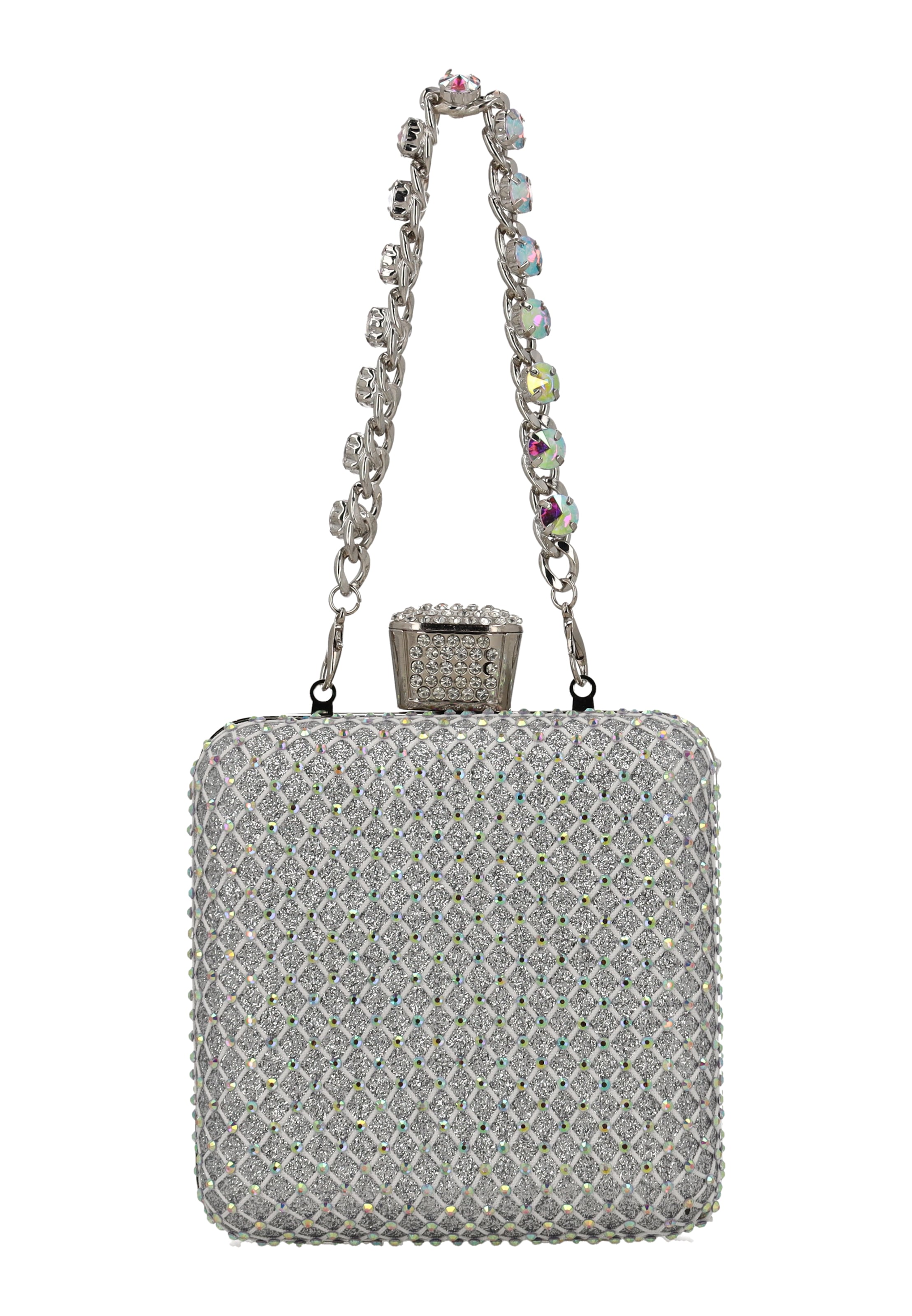 faina - Bolso de noche en plata: frente