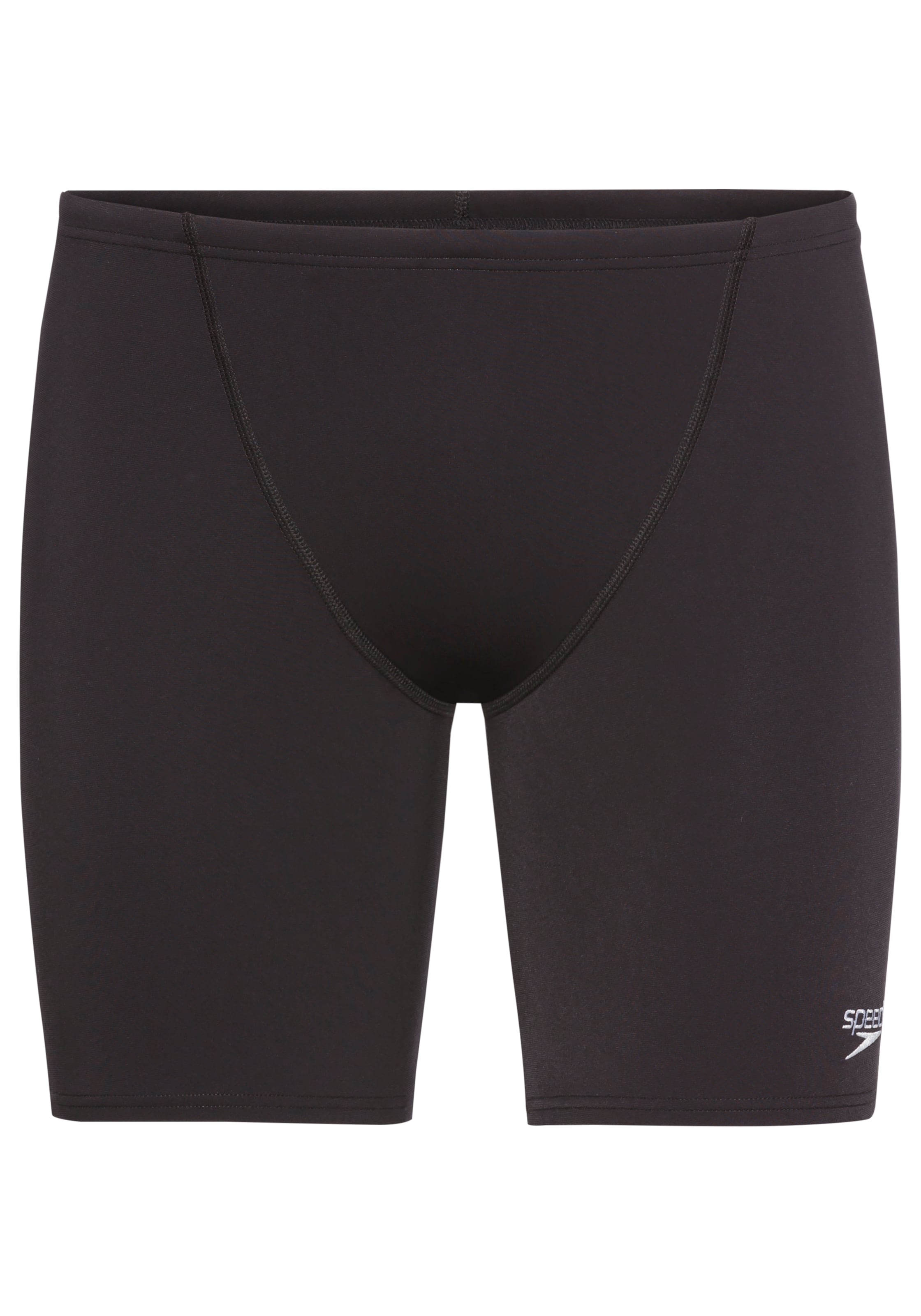 SPEEDO Athletic Swim Trunks in Black: front