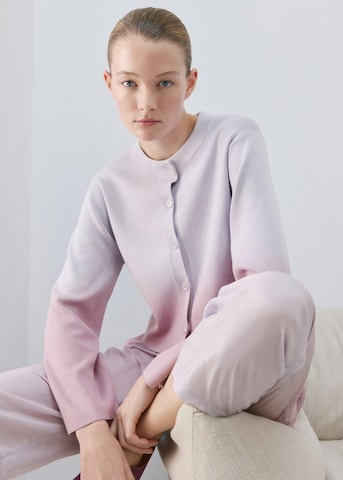 MANGO Knit Cardigan in Purple: front