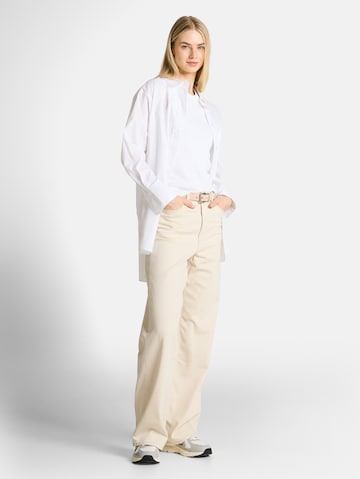TOM TAILOR DENIM Wide leg Jeans 'Linou' in Beige
