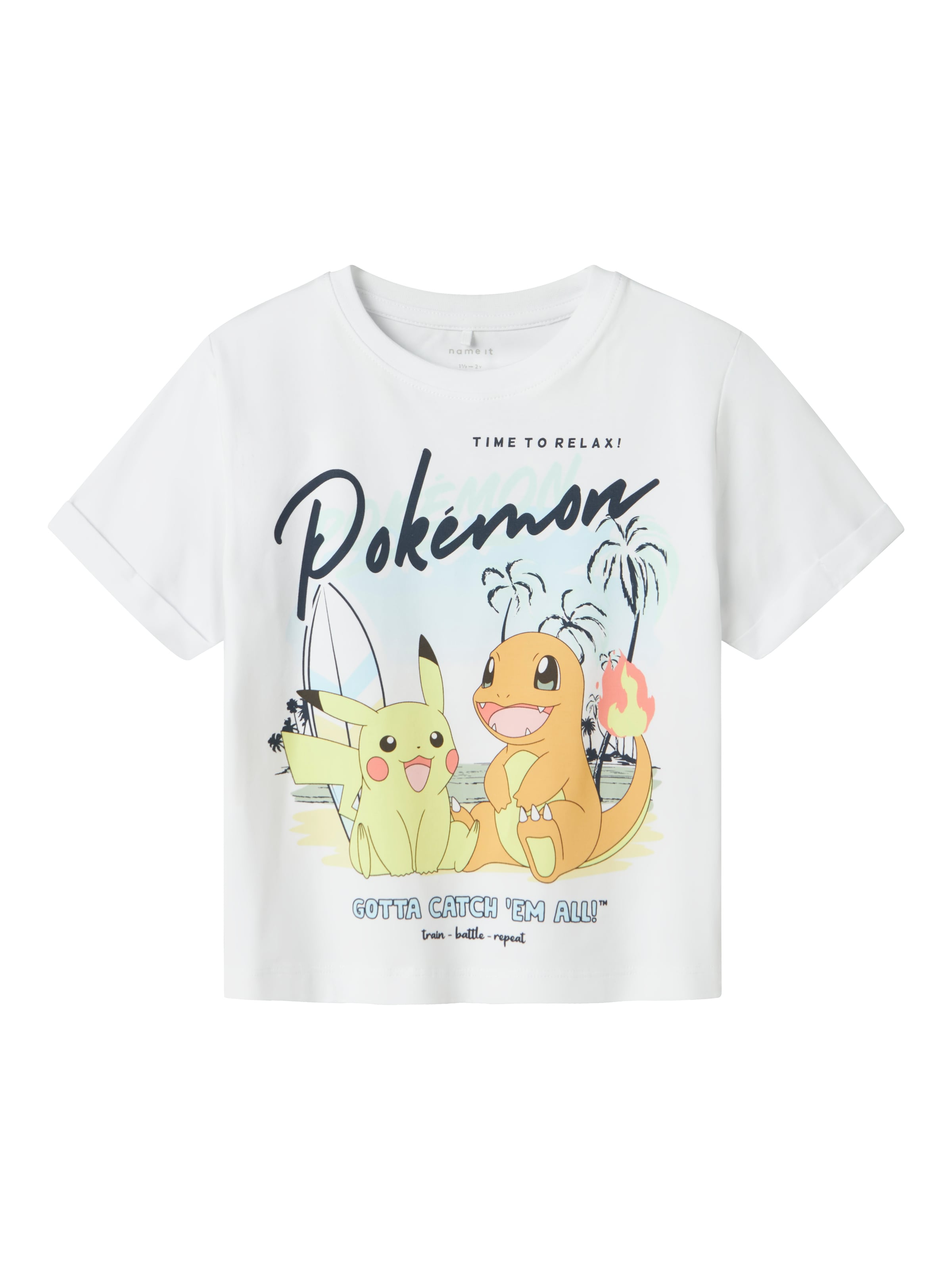 NAME IT Shirt 'NMMMAGIL POKEMON' in White: front