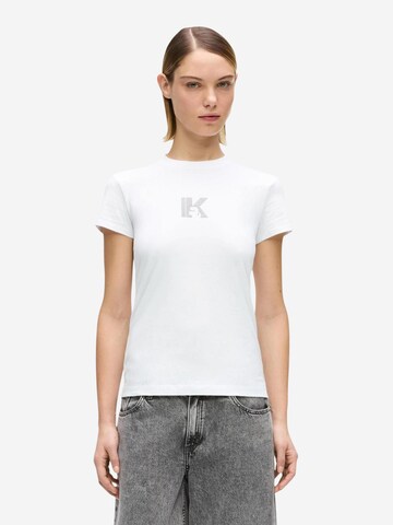 Maglietta 'KLJ Slim Ss K Logo Tee B2W17064' di KARL LAGERFELD JEANS in bianco: frontale