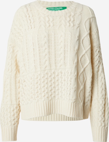 UNITED COLORS OF BENETTON Sweater in White: front