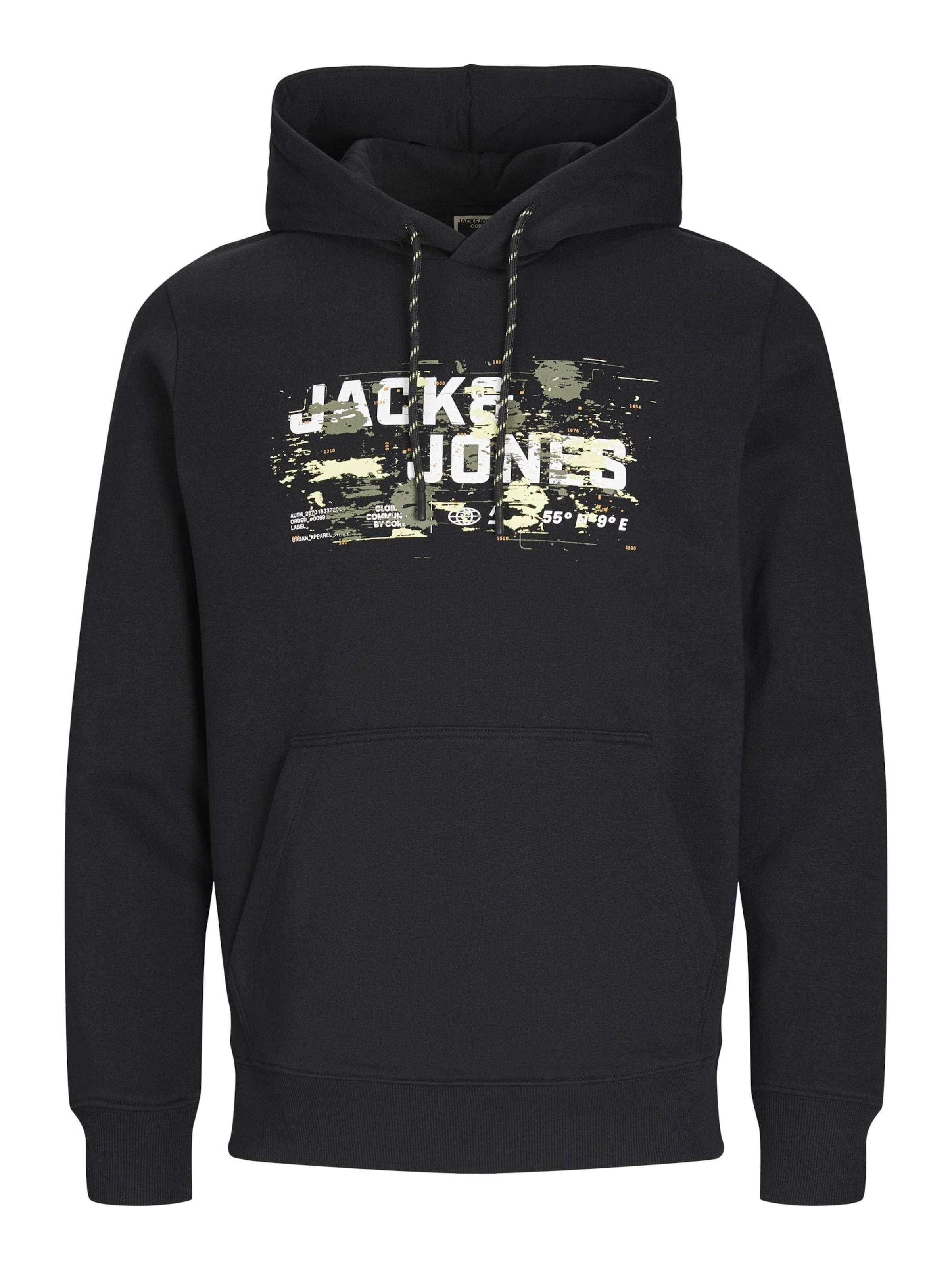 JACK & JONES Tréning póló - fekete: elől