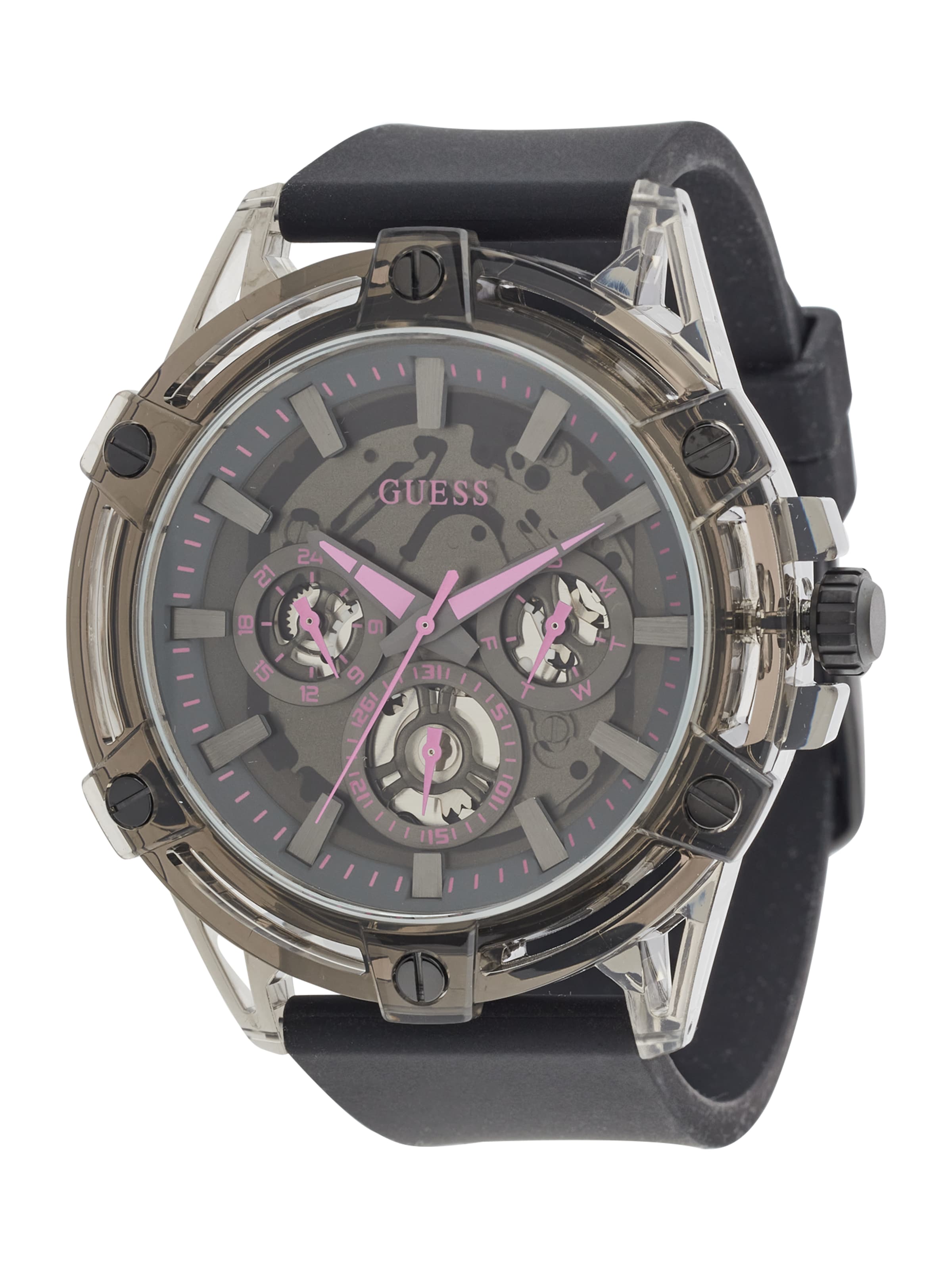 GUESS Uhr in Schwarz: Vorderseite